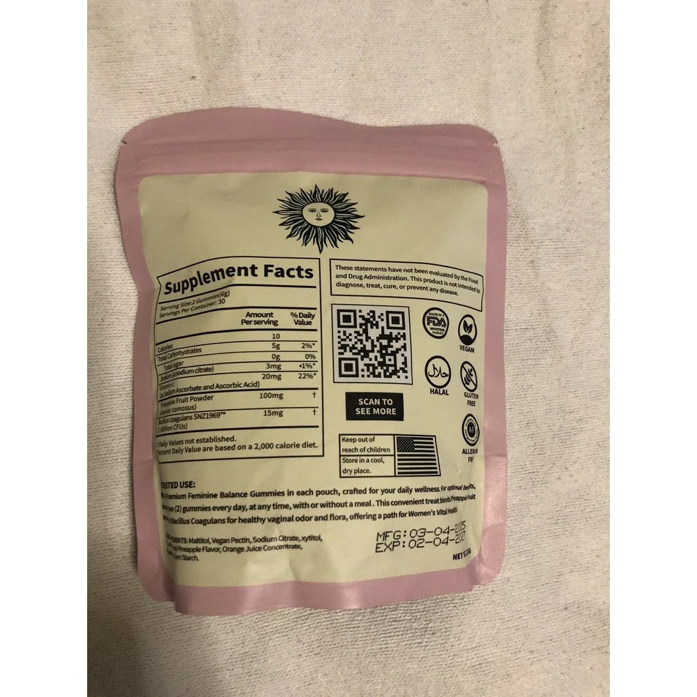 Vital Source Nutrition Premium Feminine Balance 60 Gummies Sealed EX 2027